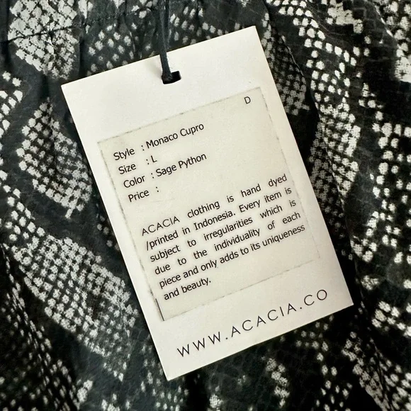 ACACIA Monaco Pants in Sage Python L - Picture 3 of 5